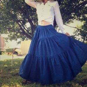 Long, Blue, Skirt